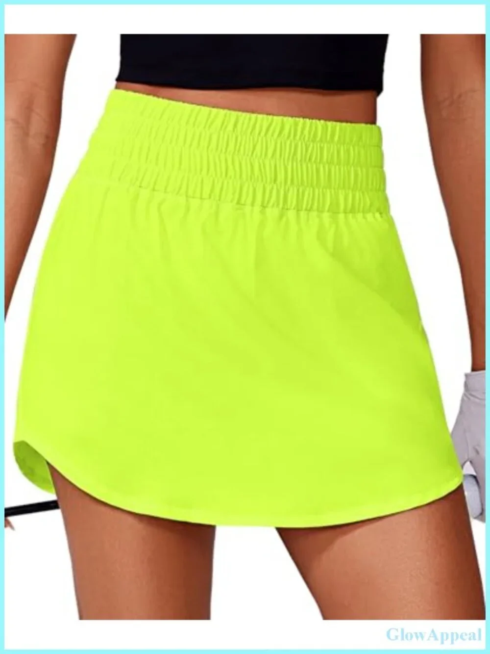 Women's High Waisted Golf Skort with Pockets, A-Line Curved Hem, Built-in Shorts